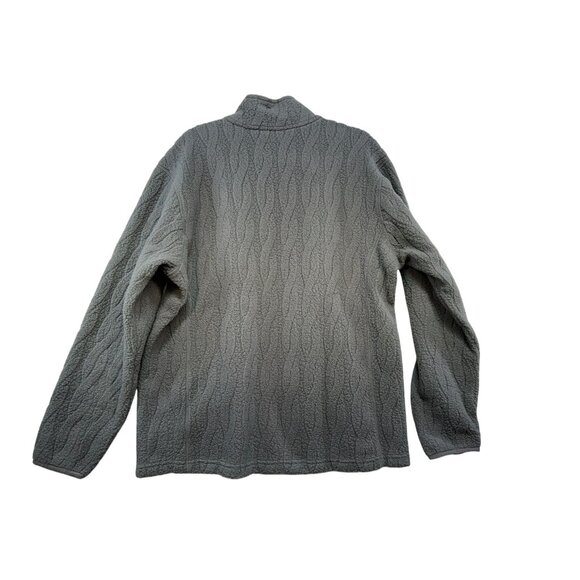 Lands End Mens Full-Zip Textured Fleece Jacket Size Large Gray - Picture 11 of 13